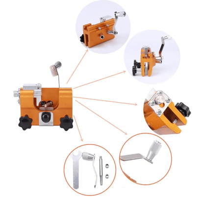 Chainsaw Chain Sharpener with 30-Degree Angle Guide – Anodized Aluminum Tool for All Saw Models – Includes File & Bushings for