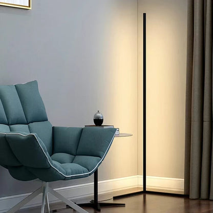 Dimmable LED Corner Floor Lamp with Remote Control Black 56 in Tall | Adjustable Light Temperature for Living Room Bedroom Office | Modern A
