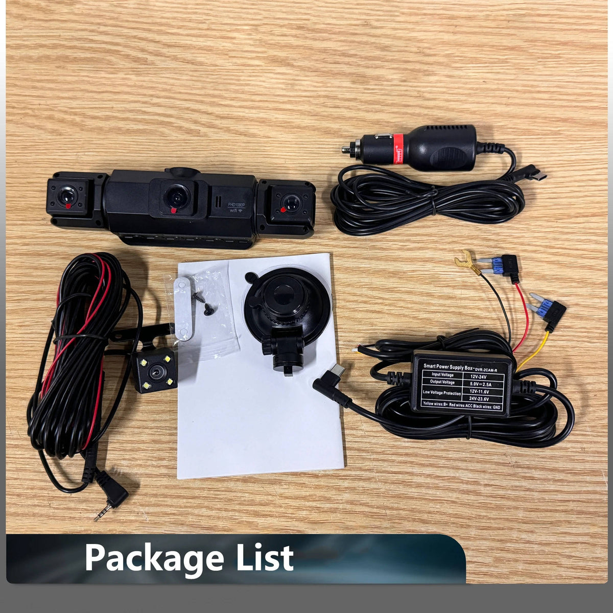 4-Camera 1080P Vehicle Recording System with Infrared Vision – Front Rear Side Surveillance Monitor for Cars Trucks SUVs
