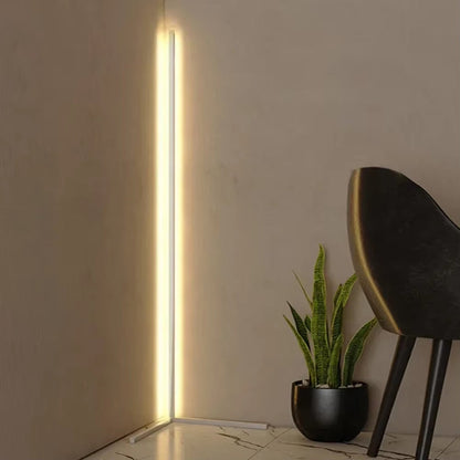 Dimmable LED Corner Floor Lamp with Remote Control Black 56 in Tall | Adjustable Light Temperature for Living Room Bedroom Office | Modern A