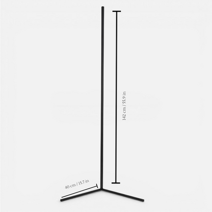 Dimmable LED Corner Floor Lamp with Remote Control Black 56 in Tall | Adjustable Light Temperature for Living Room Bedroom Office | Modern A