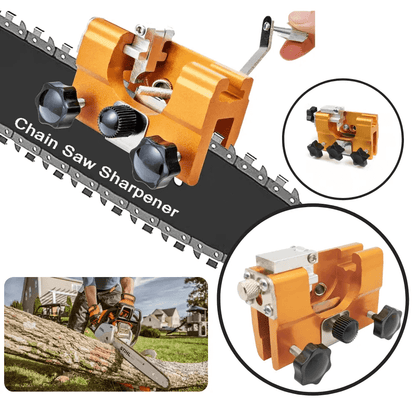 Chainsaw Chain Sharpener with 30-Degree Angle Guide – Anodized Aluminum Tool for All Saw Models – Includes File & Bushings for