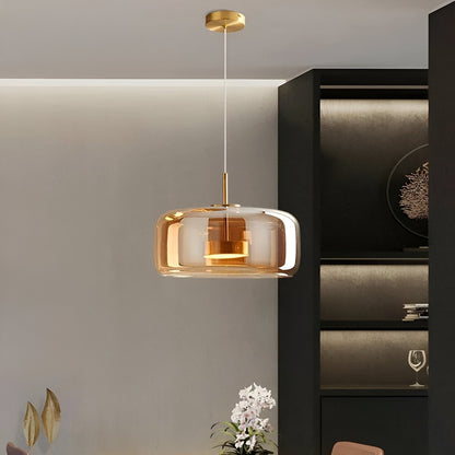 Glass Hanging Ceiling Fixture with Adjustable Cord for Dining Tables & Kitchen Islands | Color-Tunable LED Modern Farmhouse Style