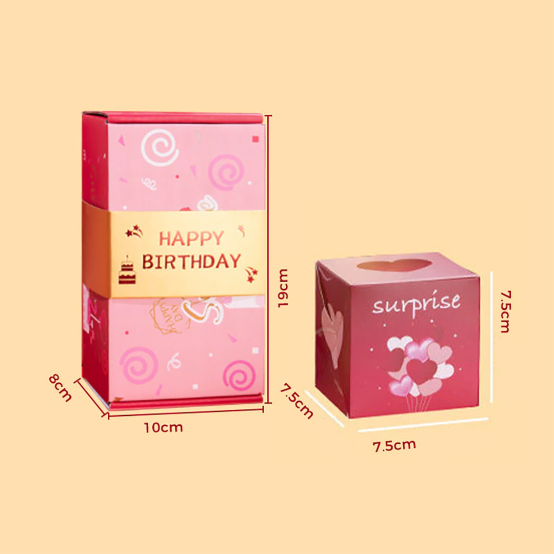 Pop-Up Gift Box with Surprise Reveal Mechanism for Birthdays, Weddings & Christmas – Decorative Keepsake Packaging