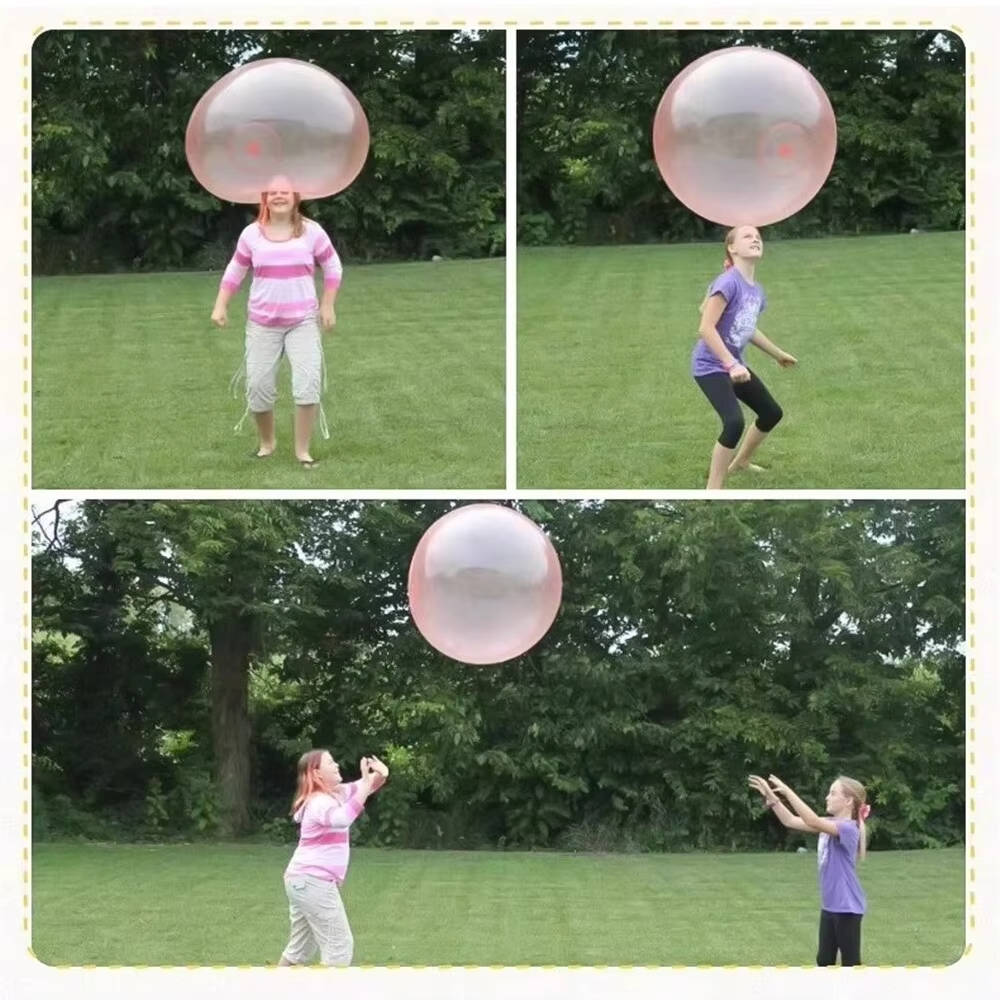 Inflatable Transparent Play Ball 3-Pack for Kids Outdoor Indoor Pool Yard Games Bounce Toss Kick Backyard Fun Water Air Fill Portable