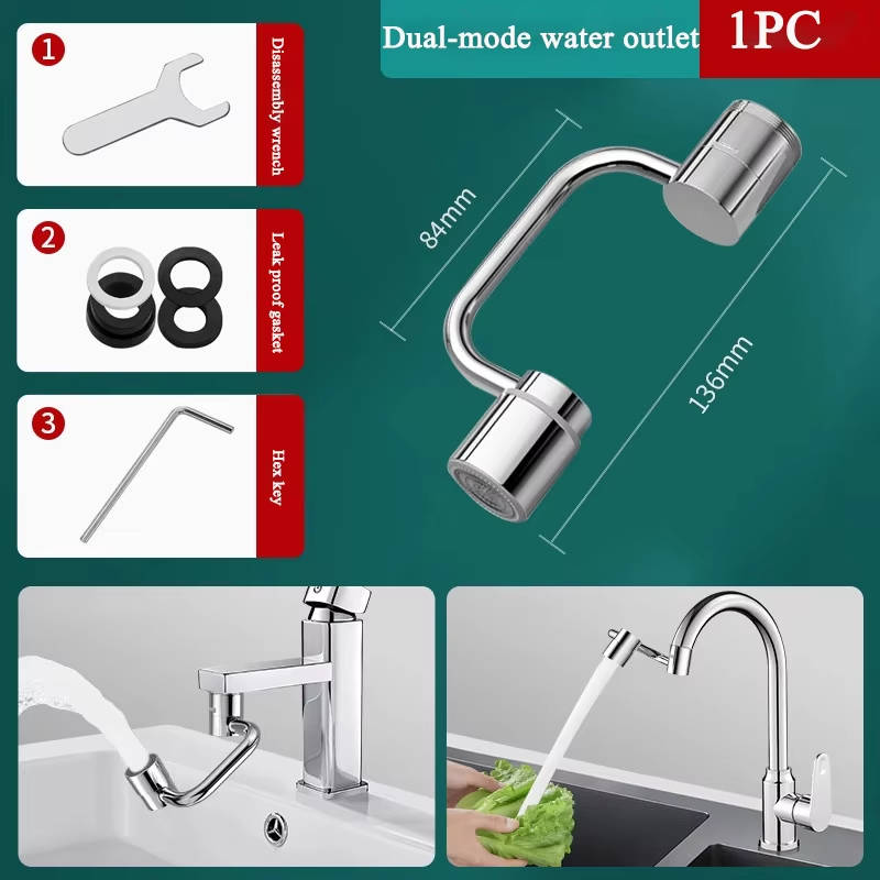 Adjustable Sink Faucet Extender with Dual Spray Settings