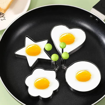Silicone Breakfast Shaping Rings 10-Piece Set for Eggs Pancakes Omelets Kids Morning Meals Nonstick Easy-Release Kitchen Tools