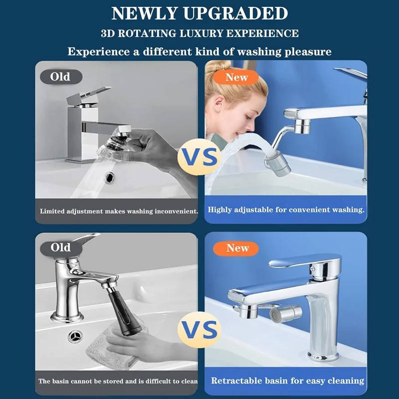 Adjustable Sink Faucet Extender with Dual Spray Settings