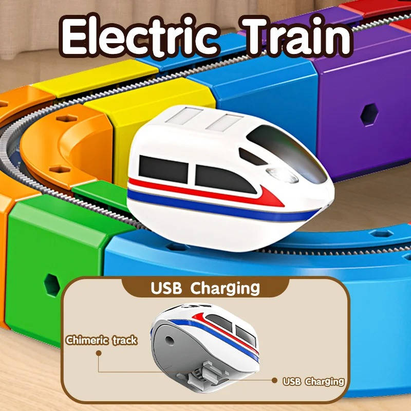Magnetic Train Track Set | Rechargeable Electric Train with Flexible Design | Creative Play for Kids