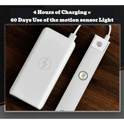 Rechargeable Motion Sensor Under Cabinet Light Bar USB Powered Closet Lighting Stick-On Wireless Stairway Night Light Dimmable Adjustable Co