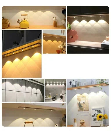 Rechargeable Motion-Sensor LED Under Cabinet Light Bar – 12 in, Dimmable, 3 Color Temps – Wireless Closet & Kitchen Lighting