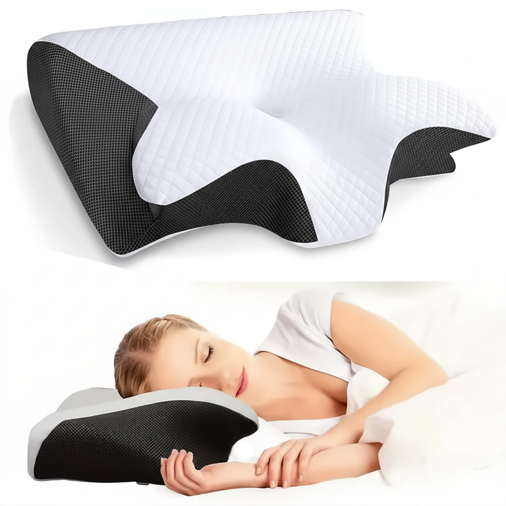 DreamAlign | Ergonomic Memory Foam Pillow with Contour Shape | Breathable Design for Neck Pain Relief