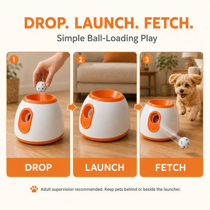 Ortekor Mini Automatic Dog Ball Launcher for Small Dogs - Less Manual Throwing for Indoor & Backyard Fetch