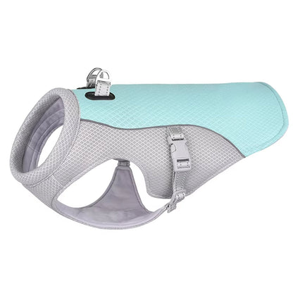 Water-Activated Dog Cooling Vest with Reflective Strips – Triple-Layer Heat Relief Harness for Summer Walks, S to 3XL