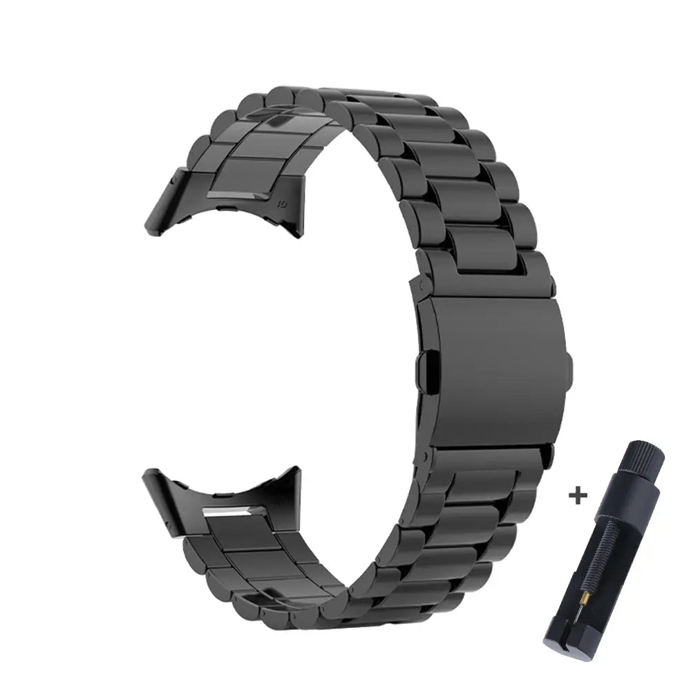 Steel Bracelet-Style Band for Google Pixel Watch & Pixel Watch 2 – Secure Link Design – Compatible with 41mm Case – 8 Finishes – Clasp