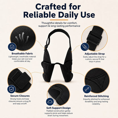 Ortekor Dual Front Leg Dog Support Brace for Walking & Rest - Adjustable Elbow Protection for Friction & Joint Support