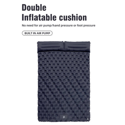 Self-Inflating Double Sleep Pad with Integrated Foot Pump for Two – Insulated Waterproof TPU Camping Mat for Backpacking, Tent Camping &