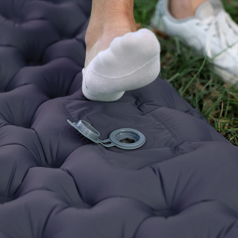 Self-Inflating Double Sleep Pad with Integrated Foot Pump for Two – Insulated Waterproof TPU Camping Mat for Backpacking, Tent Camping &
