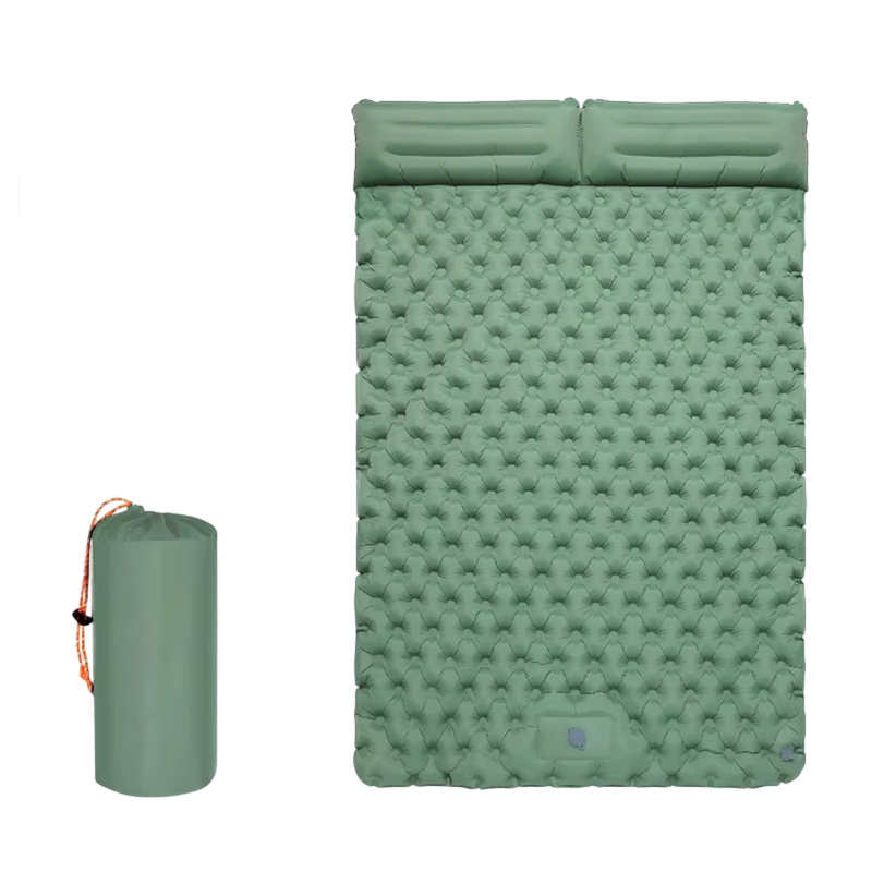 Self-Inflating Double Camping Pad with Built-In Foot Pump – 79×55 Inches – Waterproof Insulated Sleep Mat for Couples, Backpacking, Tent