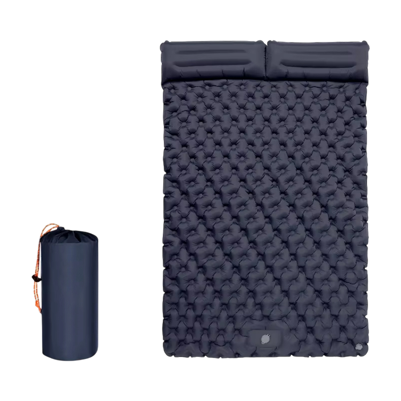 Self-Inflating Double Sleep Pad with Integrated Foot Pump for Two – Insulated Waterproof TPU Camping Mat for Backpacking, Tent Camping &