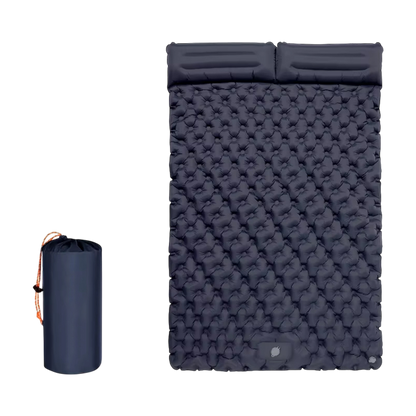 Self-Inflating Double Camping Pad with Built-In Foot Pump – 79×55 Inches – Waterproof Insulated Sleep Mat for Couples, Backpacking, Tent