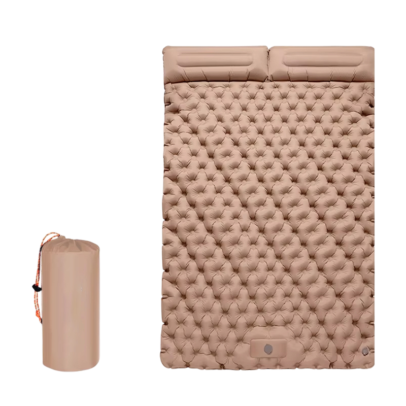 Self-Inflating Double Sleep Pad with Integrated Foot Pump for Two – Insulated Waterproof TPU Camping Mat for Backpacking, Tent Camping &
