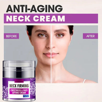 Firming Neck Cream with Hyaluronic Acid & Vitamin E for Smoother, Tighter Skin on Neck & Décolleté | Anti-Aging Moisturizer for Women
