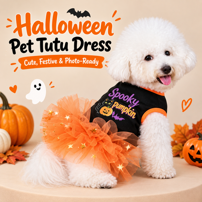 Ortekor Halloween Dog Tutu Dress for Parties & Photos - Soft Lightweight Costume for Small Dogs