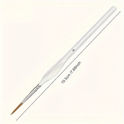 Precision Art Brushes for Scale Models 7.7 Inch Synthetic Bristle Set Wooden Handle Acrylic Oil Watercolor Craft Nail Art