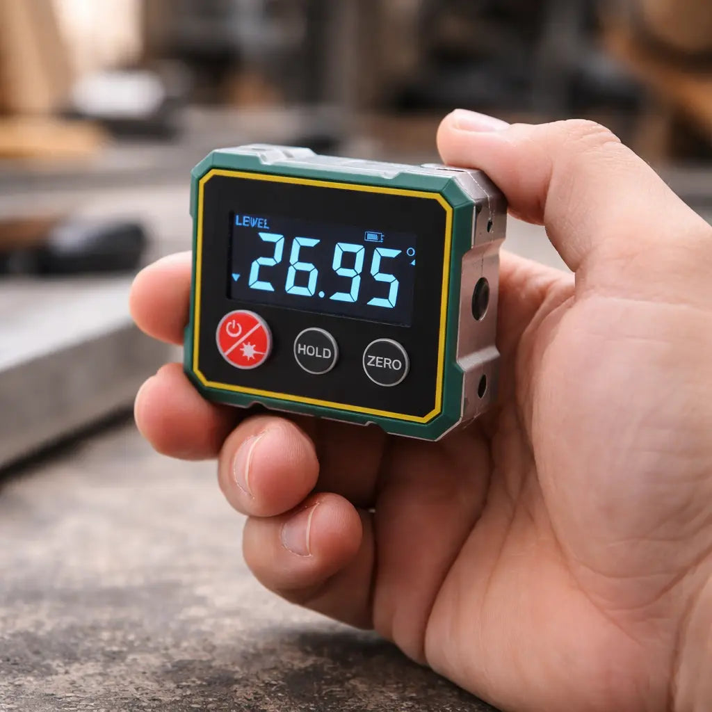 Magnetic Angle Finder with Dual Laser Lines for Walls, Shelves & TV Mounting - Precision Slope Meter for DIY Home Projects & Leveling