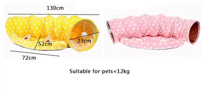 Cozy Cat Tunnel | Play Tunnel with Cute Dragon Design | Fun Sleeping Space for Indoor Cats