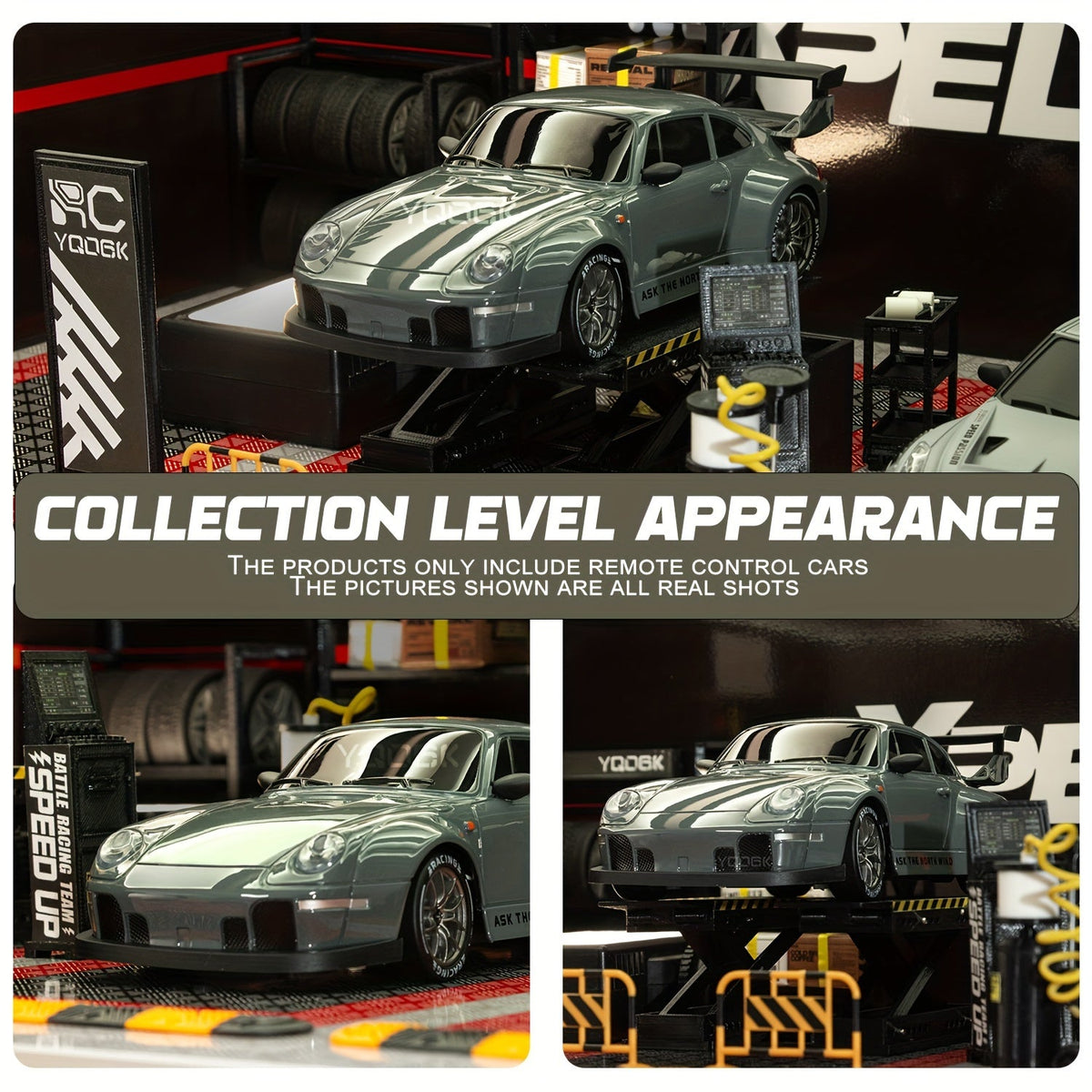 4WD Remote Control Racing Car with Light-Up Wheels – Gray 1:24 Scale Rechargeable Drift Vehicle for Kids & Hobbyists