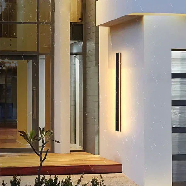 Vertical LED Sconce Metal Acrylic Waterproof Indoor Outdoor Fixture Adjustable Temperature Modern Exterior Interior Entryway Stairwell
