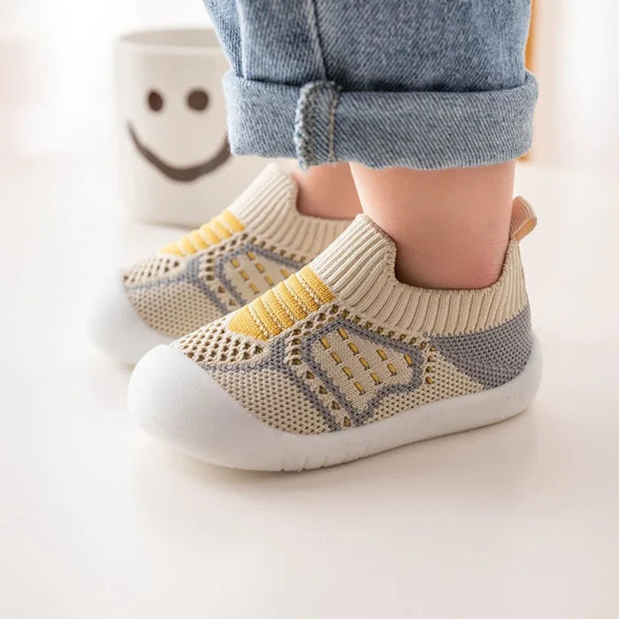 Infant Walking Shoe Socks with Non-Skid Rubber Sole — Soft Cotton Footwear for Toddlers 6-36 Months