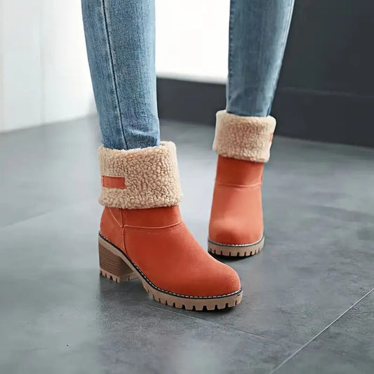Women's Block Heel Ankle Boots with Arch Support – Lightweight Cushioned Footwear for All-Day Comfort