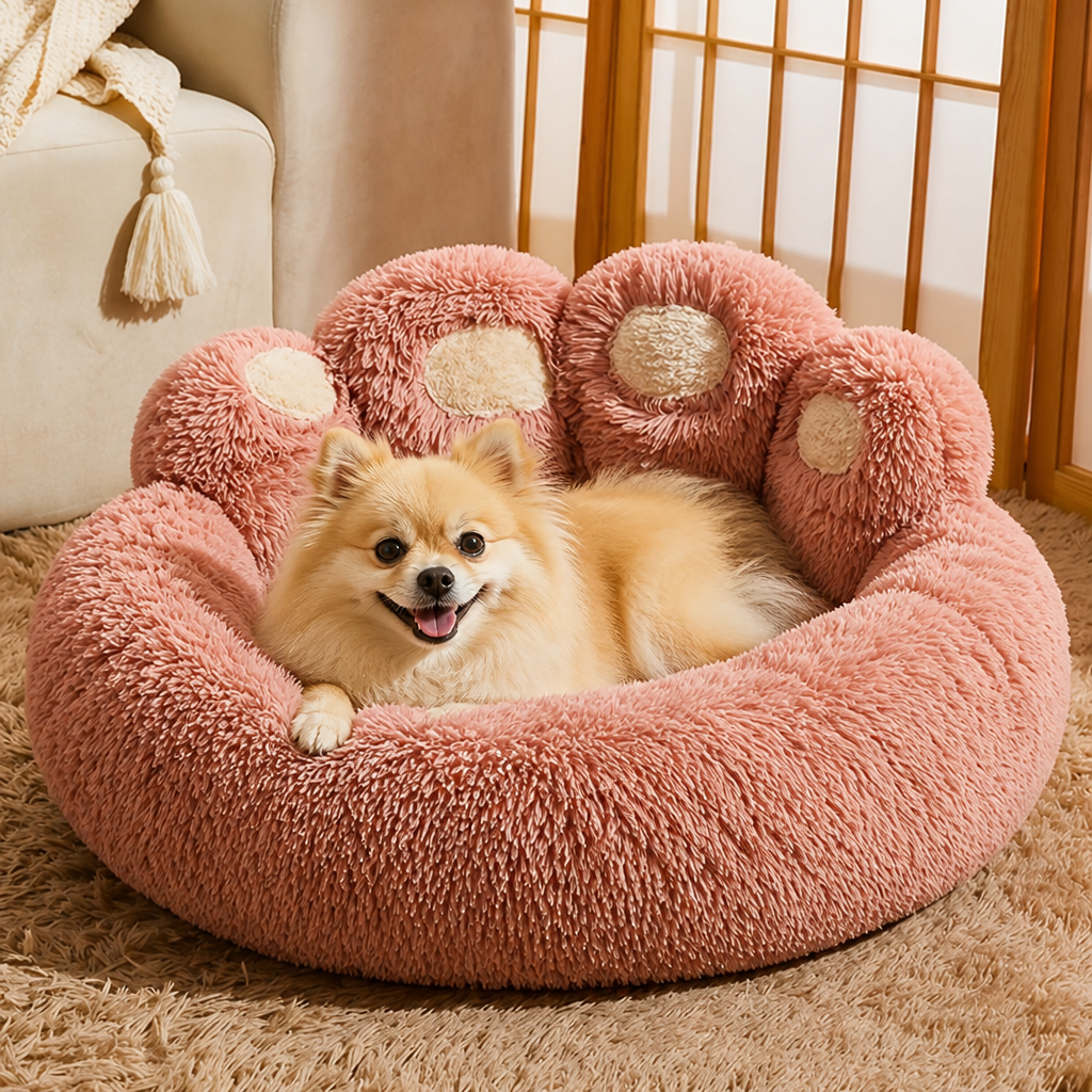 Ortekor Bear Paw Plush & Non-Slip Dog Bed