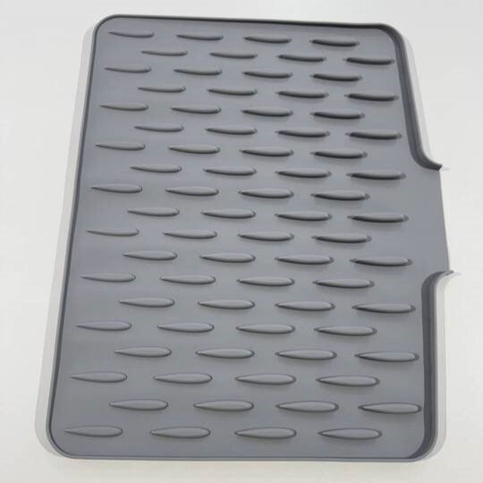 Silicone Counter Protector Mat 16x13 Inch Heat Safe Dish Draining Pad with Raised Channels Non-Stick Drying Surface for Sink Kitchen Counter