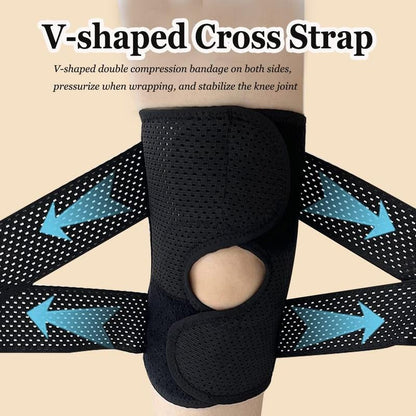 Adjustable Compression Knee Sleeve with Hook-and-Loop Support System for Running, Sports & Daily Stability