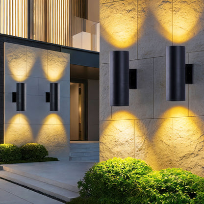 Cylora - Black Cylindrical Outdoor Wall Light