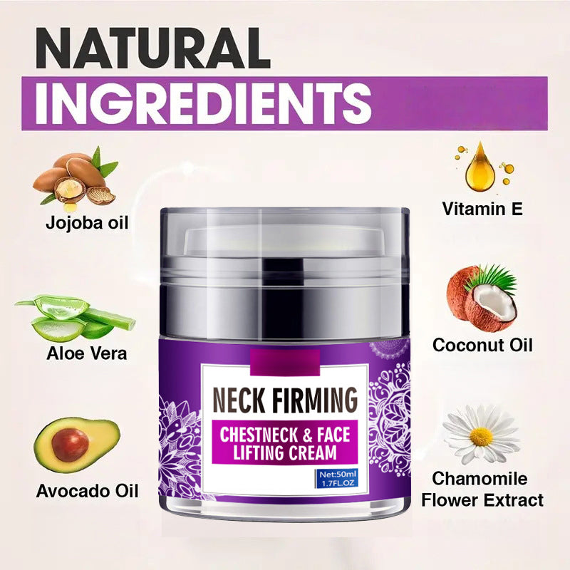 Firming Neck Cream with Hyaluronic Acid & Vitamin E for Smoother, Tighter Skin on Neck & Décolleté | Anti-Aging Moisturizer for Women