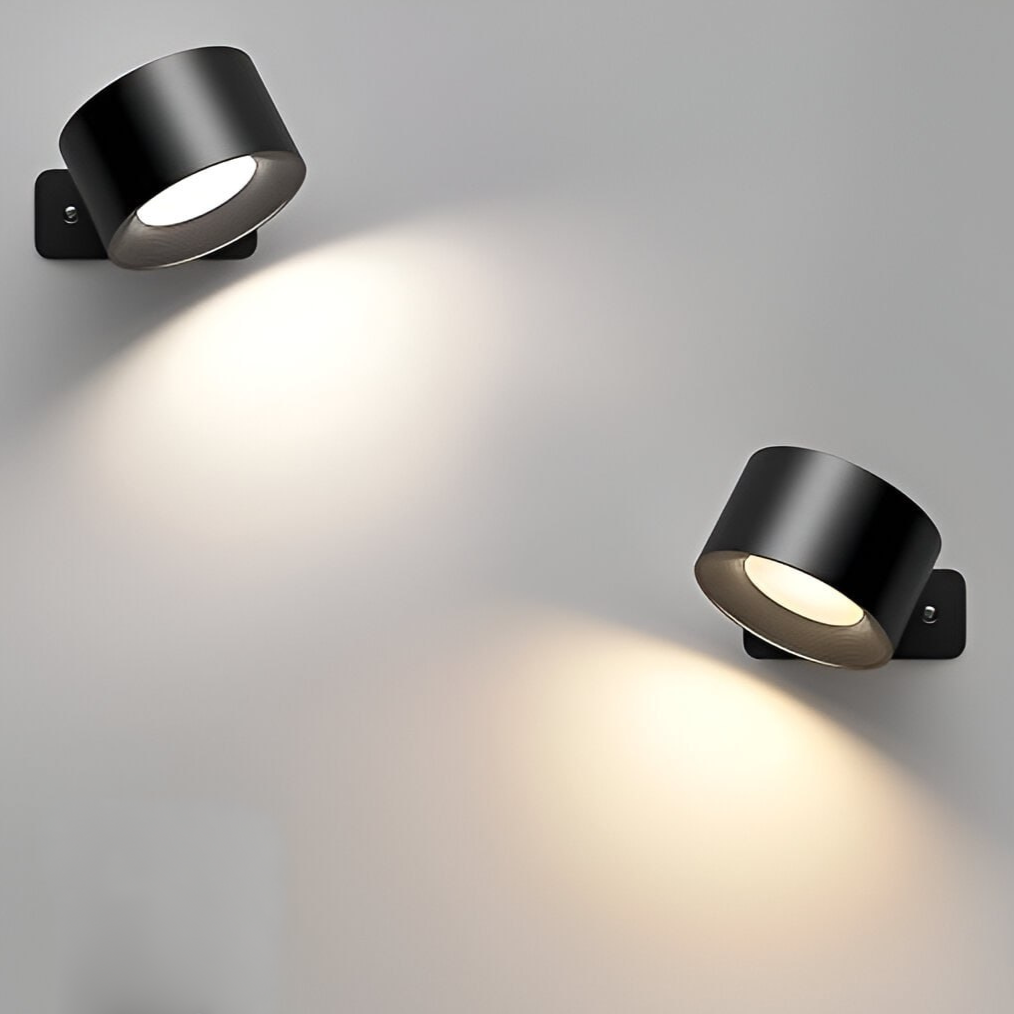 Cordless Rotating Sconce Light USB Rechargeable 3 in Magnetic Mount Touch Dimming Night Light for Bedside Hallway Closet Accent Lighting No