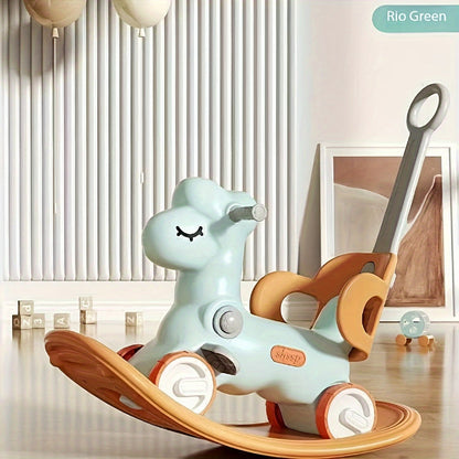 Toddler Ride-On Rocker Toy with Handle – Dual-Mode Push Rider for Kids Ages 1-6 – Stable Motion Base – Lightweight Indoor Use – Nursery Play