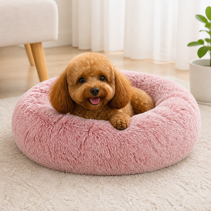 Ortekor Calming Plush Donut Dog Bed