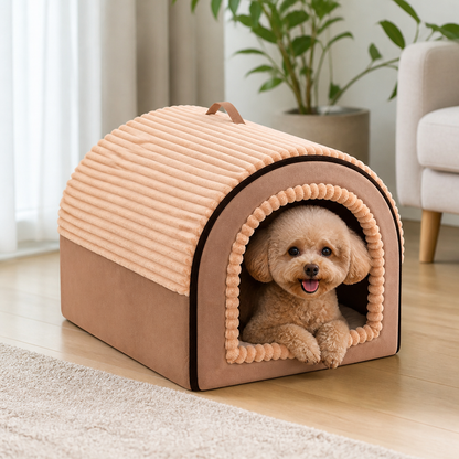 Ortekor All-Season Foldable Washable Dog Cave Bed (Non-Slip Base)