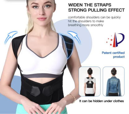 Posture Corrector Brace for Back and Shoulder Support – Dual Cross-Strap Alignment System for Men and Women – Adjustable Upper Body
