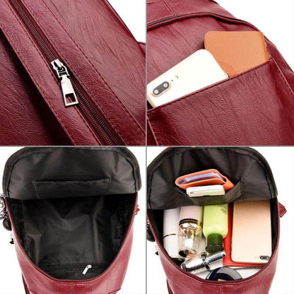 Women's Leather Backpack Purse | Convertible Shoulder Bag for Work & Travel | Handcrafted Premium Cowhide | Multi-Pocket Design