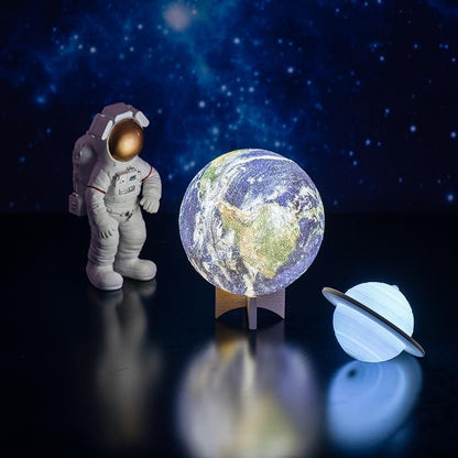 3D Printed Globe Night Light with Remote Control – Rechargeable LED Sphere Lamp for Bedroom, Office & Living Room Decor
