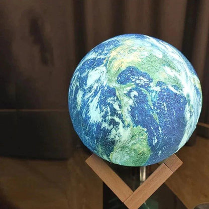 3D Printed Globe Night Light with Remote Control – Rechargeable LED Sphere Lamp for Bedroom, Office & Living Room Decor