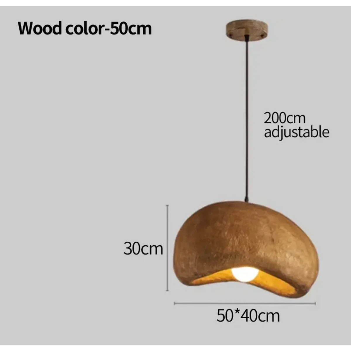 Sculpted Resin Hanging Fixture E27 Socket Brown Japandi Style for Kitchen Island Dining Table Bedroom Overhead Lighting Minimalist Decor