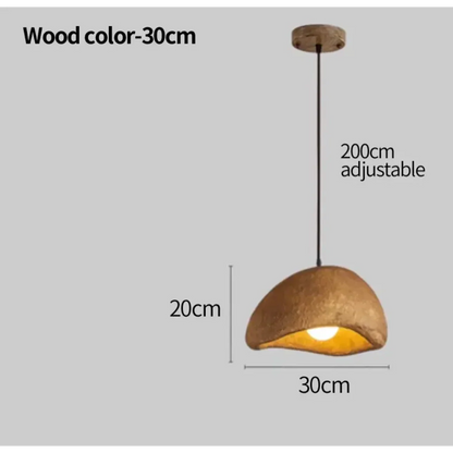 Sculpted Resin Hanging Fixture E27 Socket Brown Japandi Style for Kitchen Island Dining Table Bedroom Overhead Lighting Minimalist Decor